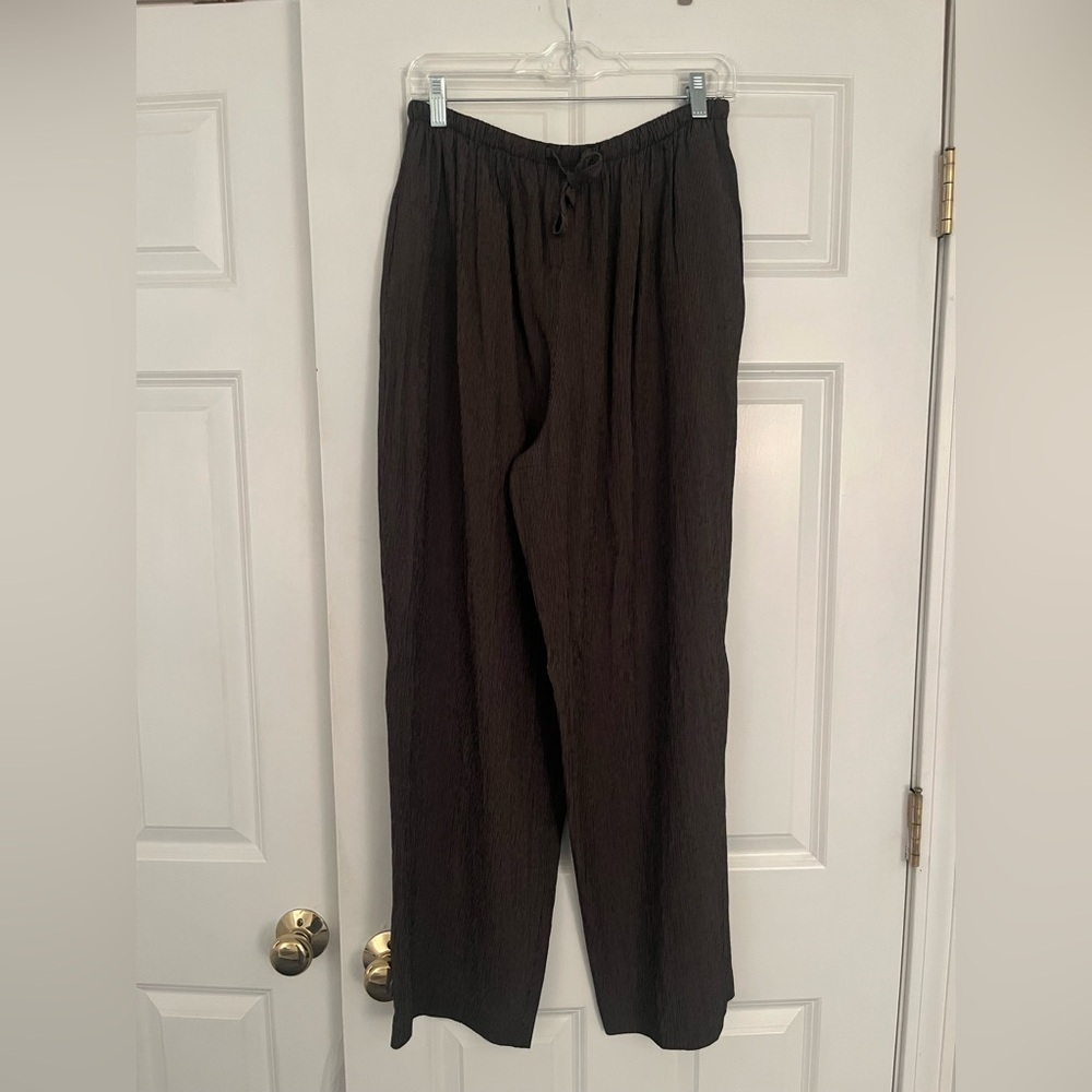 Wide Leg Drawstring Pants in Dark Brown